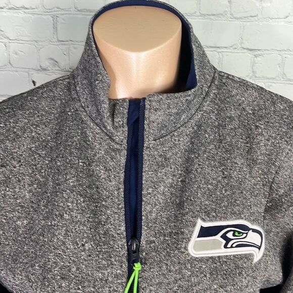 Seattle Seahawks full Zip-up knit fleece jacket or sweatshirt - Picture 3 of 6